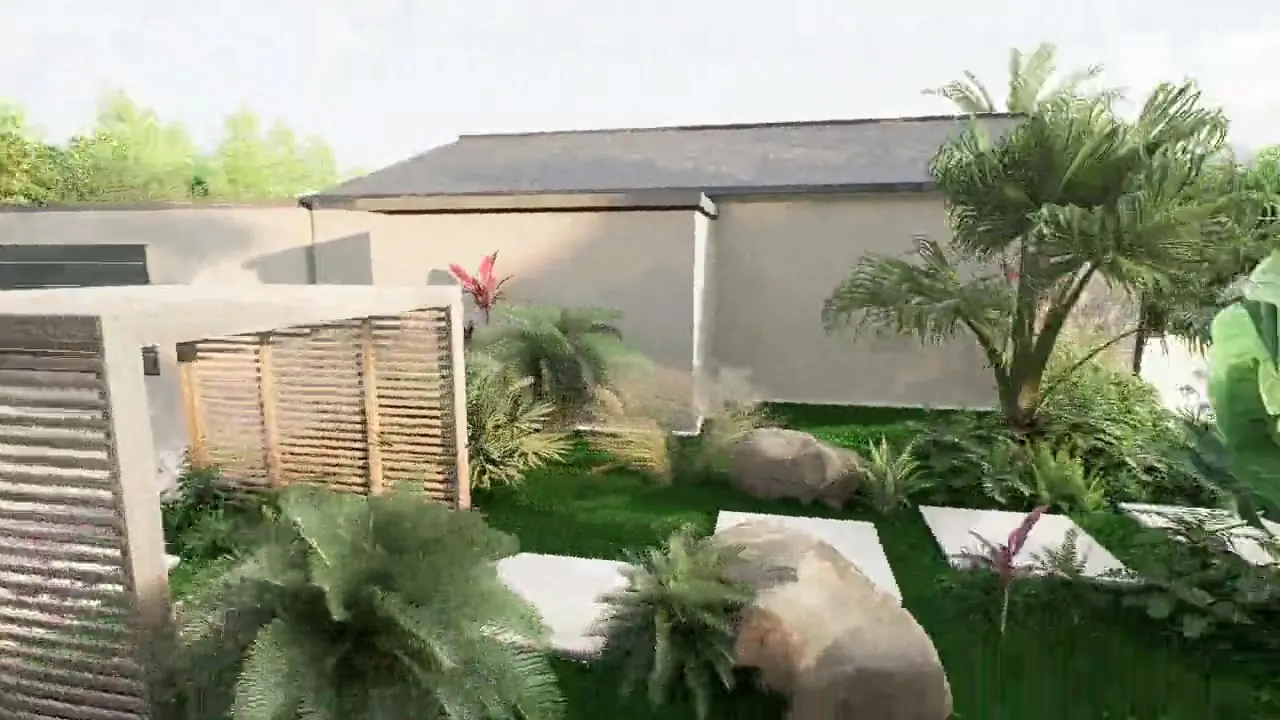 Vue d'ensemble du jardin tropical